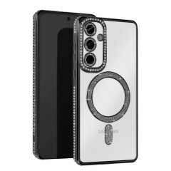 Samsung Galaxy S25 Plus Kılıf Joke Simli Magneticsafe Kılıf - Siyah