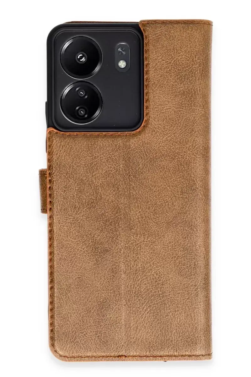 Newface Xiaomi Redmi 13c Kılıf Trend S Plus Kapaklı Kılıf - Taba