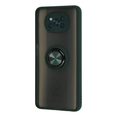 Xiaomi Pocophone X3 Kılıf Montreal Yüzüklü Silikon Kapak - Yeşil