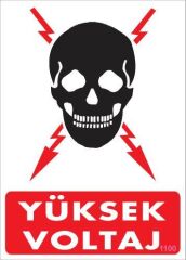 Yüksek Voltaj Uyarı Levhası 25x35 KOD:1100