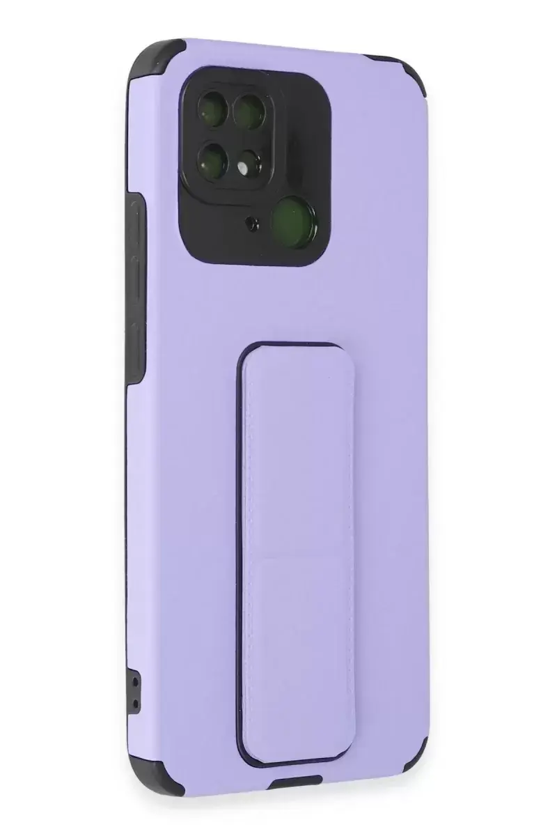 Newface Xiaomi Redmi 10c Kılıf Mega Standlı Silikon - Lila