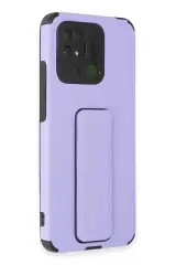 Newface Xiaomi Redmi 10c Kılıf Mega Standlı Silikon - Lila