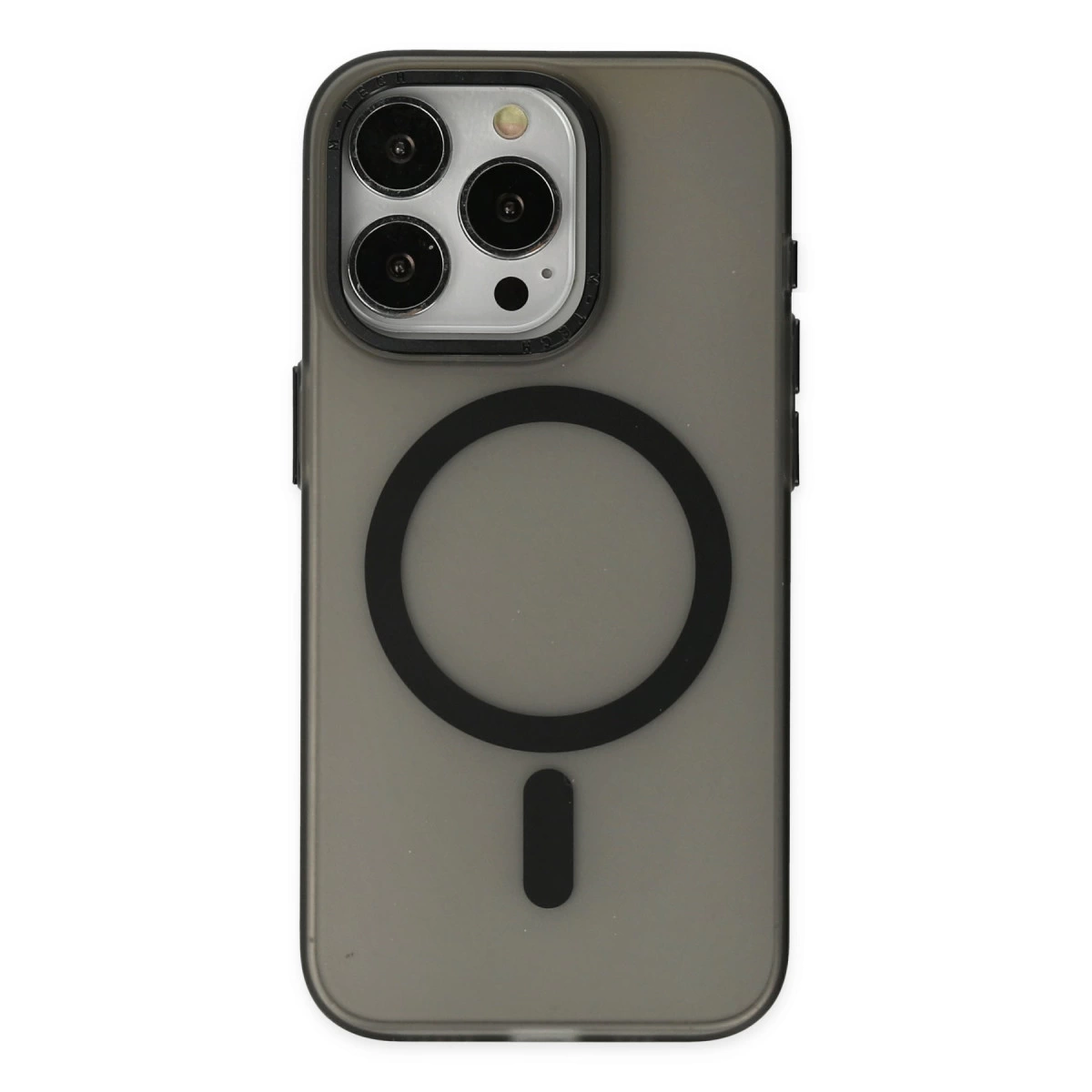 İphone 15 Pro Kılıf Lodos Magneticsafe Mat Kapak - Siyah