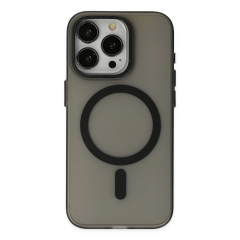 İphone 15 Pro Kılıf Lodos Magneticsafe Mat Kapak - Siyah