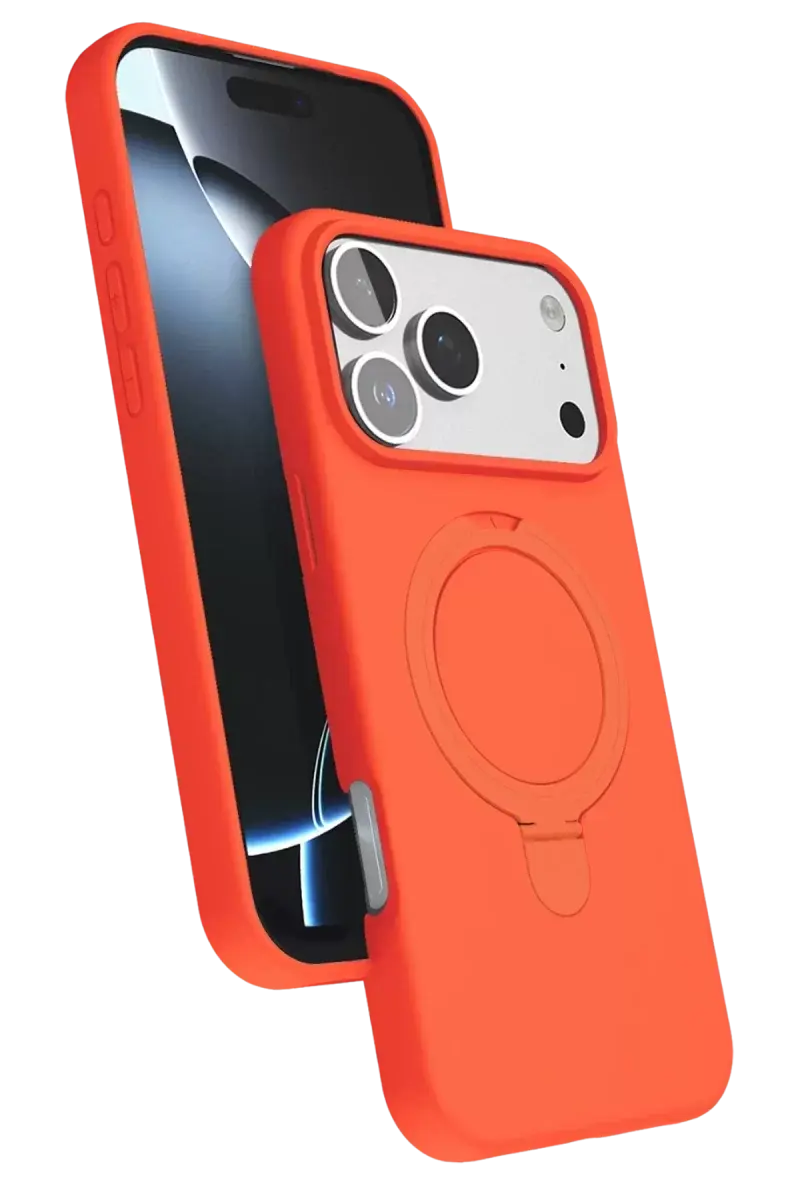 Newface Apple İphone 17 Pro Max Regal Magsafe Standlı Kapak - Turuncu