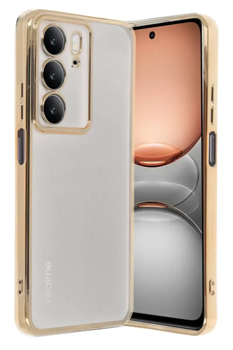 Newface Realme C75 4g Kılıf Razer Lensli Silikon - Gold