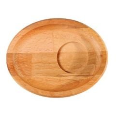 Oval Ahşap Kahve Sunum Altlığı