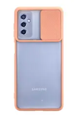 Newface Samsung Galaxy M52 5g Kılıf Palm Buzlu Kamera Sürgülü Silikon - Pembe