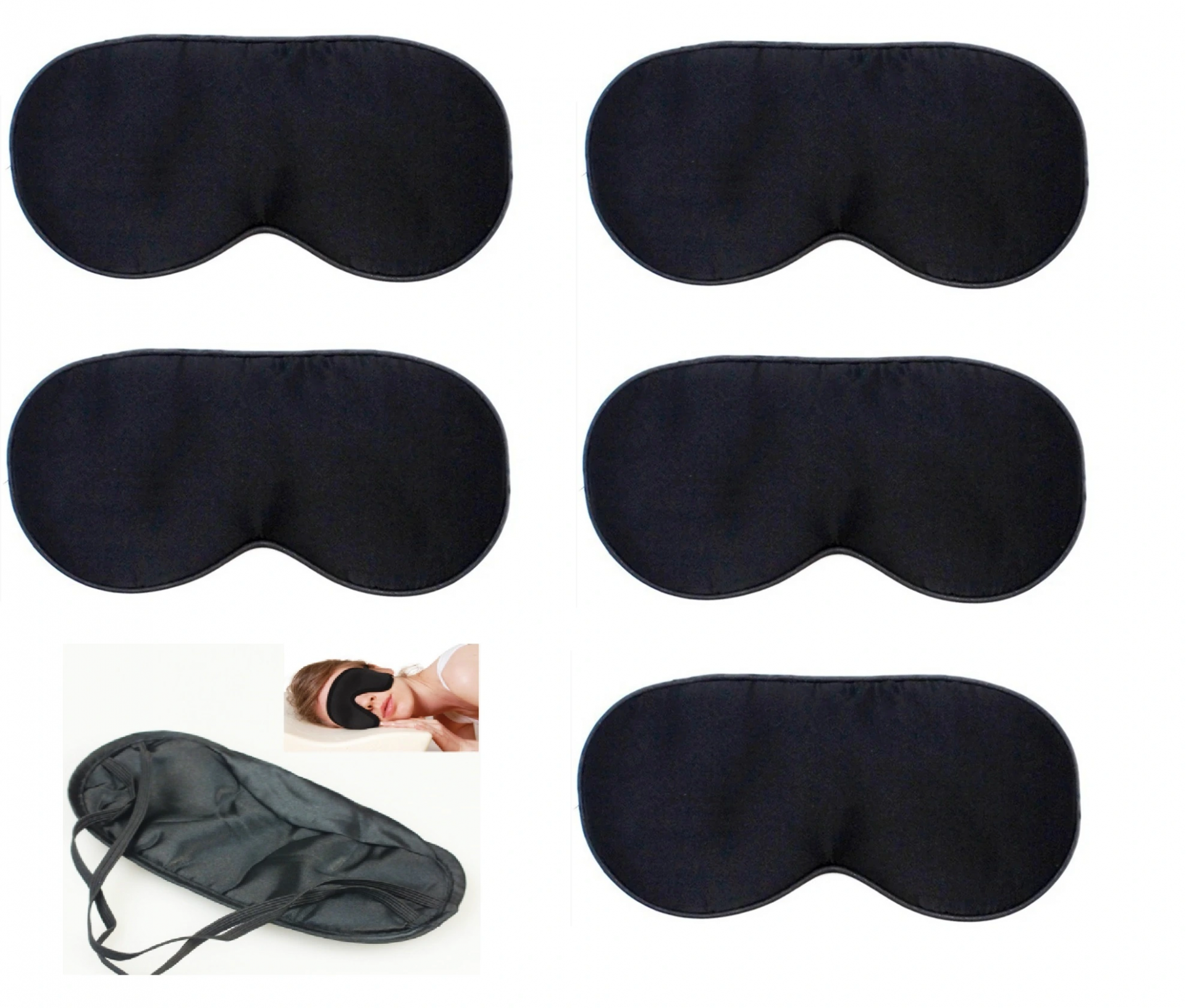 Uyku Maskesi - Göz Bandı 5 Adet
