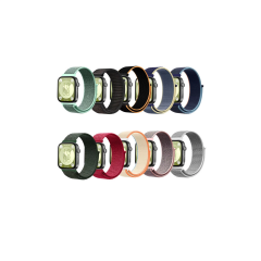 Huawei Fit 4 Hasırlı Cırtcırtlı Kordon - Mavi-beyaz