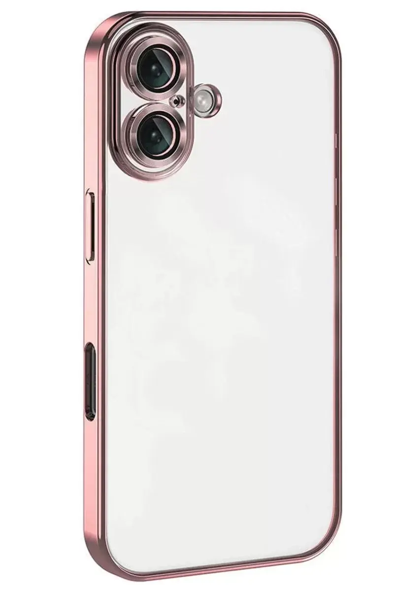 Newface İphone 16 Kılıf Razer Lensli Silikon - Pembe