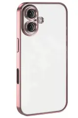 Newface İphone 16 Kılıf Razer Lensli Silikon - Pembe