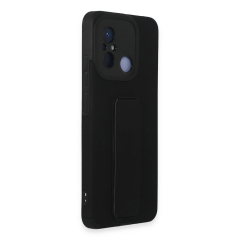 Xiaomi Redmi 12c Kılıf Mega Standlı Silikon - Siyah