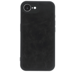 İphone 16e Kılıf Aras Deri Kapak - Siyah