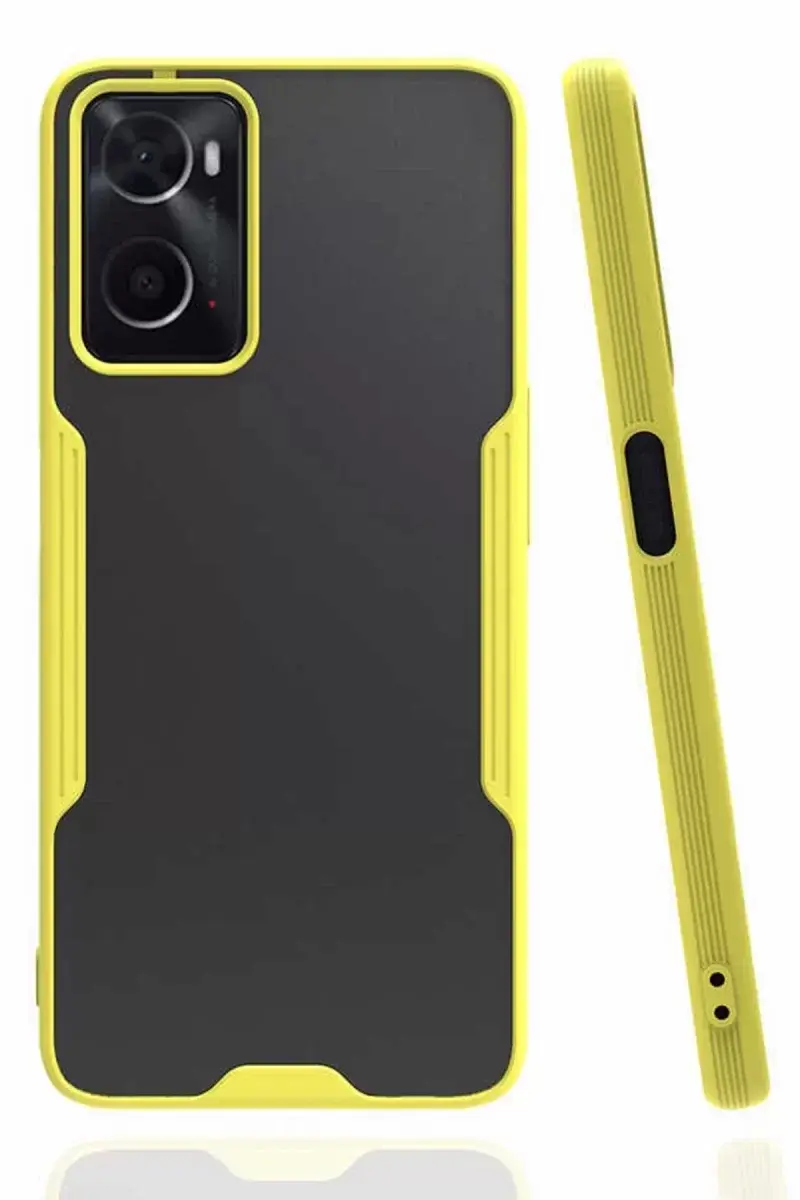 Newface Oppo A96 Kılıf Platin Silikon - Sarı