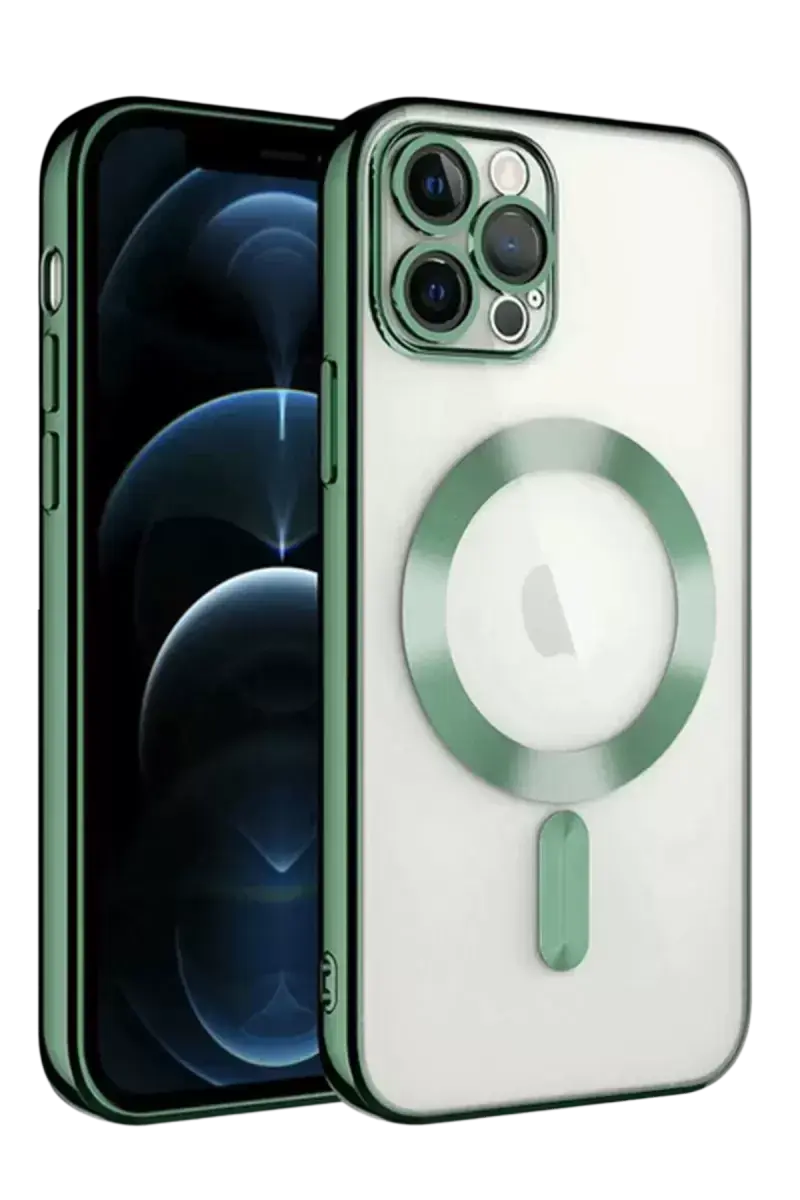 Newface İphone 13 Pro Kılıf Kross Magneticsafe Kapak - Koyu Yeşil