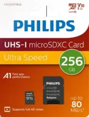 Philips Fm25mp45b/00 256gb Class10 Uhs-ı U1 Tf Adaptörlü Micro Sdxc Hafıza Kartı
