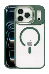 Joko Apple İphone 17 Pro Max Remim Lensli Magsafe Standlı Kapak - Koyu Yeşil