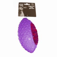 Playfull Rugby Topu Şeklinde Işıklı Plastik Köpek Oyuncağı 6x14 Cm Mor