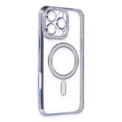 İphone 16 Pro Kılıf Joke Simli Magneticsafe Kılıf - Mavi