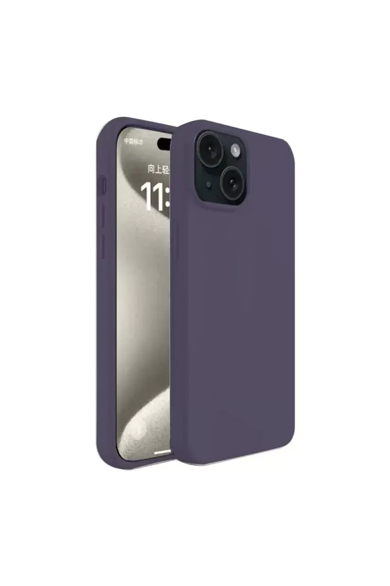 Newface İphone 15 Kılıf First Silikon - Mürdüm