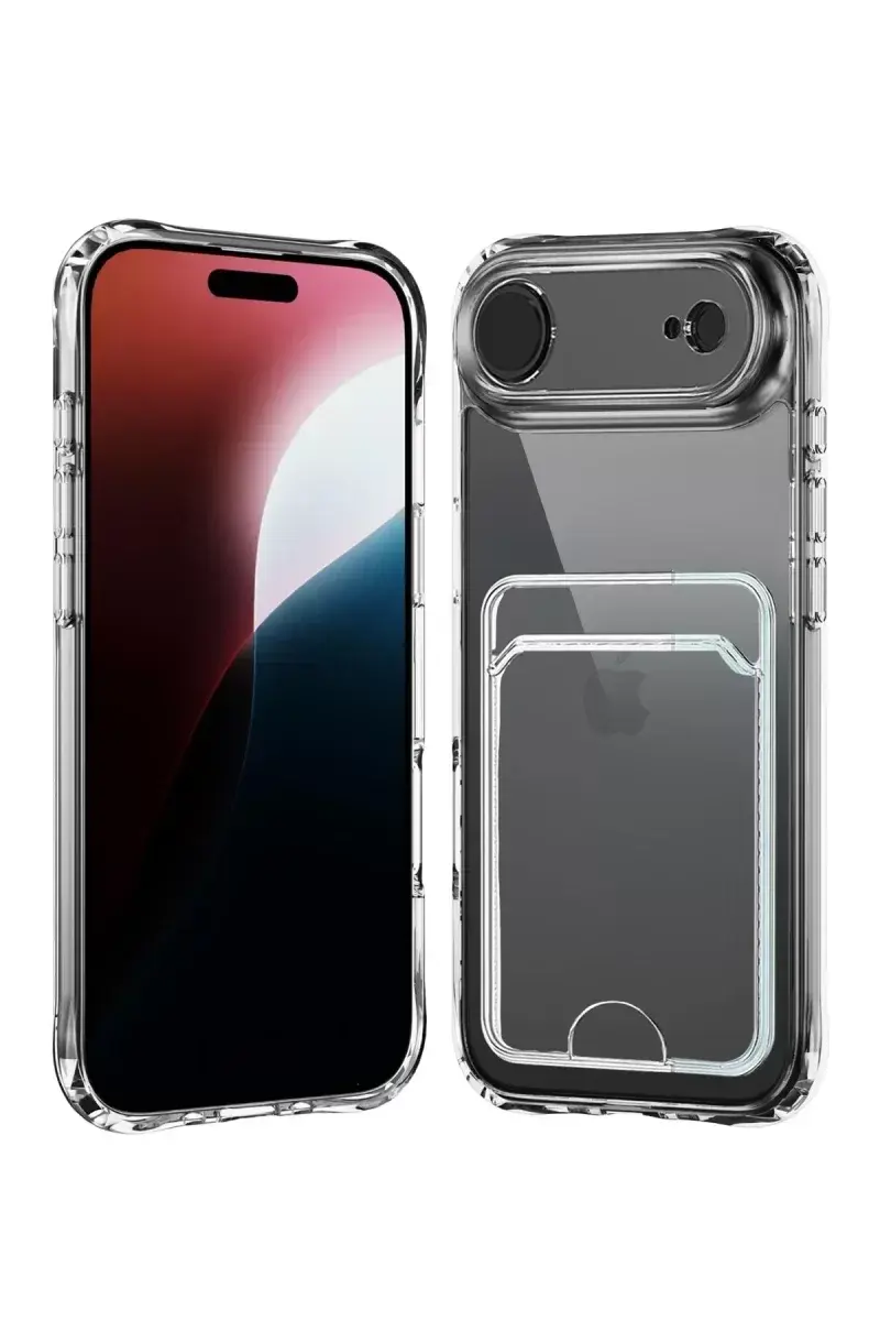 Newface Apple İphone 17 Air Kart Şeffaf Silikon - Şeffaf