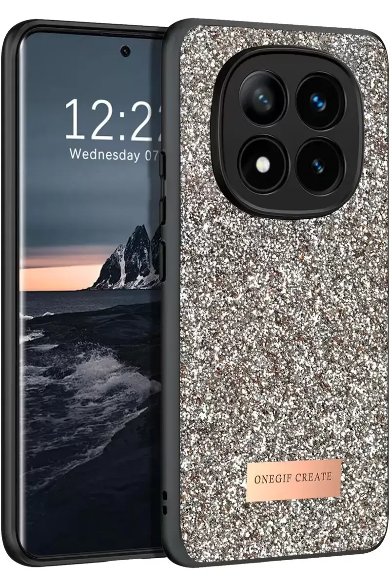 Onegif Xiaomi Redmi Note 14 Pro 4g Bright Simli Kapak - Gold