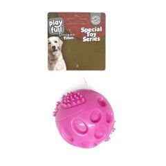 Playfull Plastik Renkli Sesli Top Köpek Oyuncağı 6 Cm Pembe