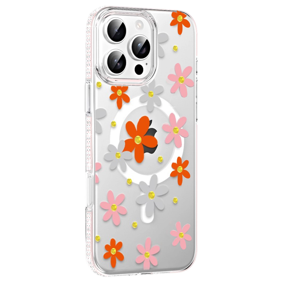Joko  İphone 16 Pro Floral Magsafe Kapak - Turuncu