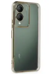 Newface Vivo Y17s Kılıf Razer Lensli Silikon - Gold