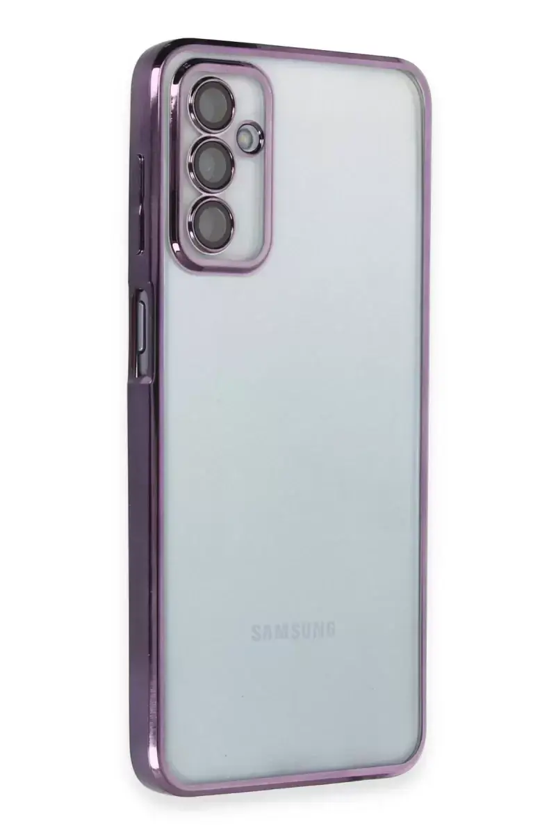 Newface Samsung Galaxy M23 Kılıf Razer Lensli Silikon - Mor