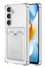 Newface Samsung Galaxy S24 Kılıf Kart Şeffaf Silikon - Şeffaf