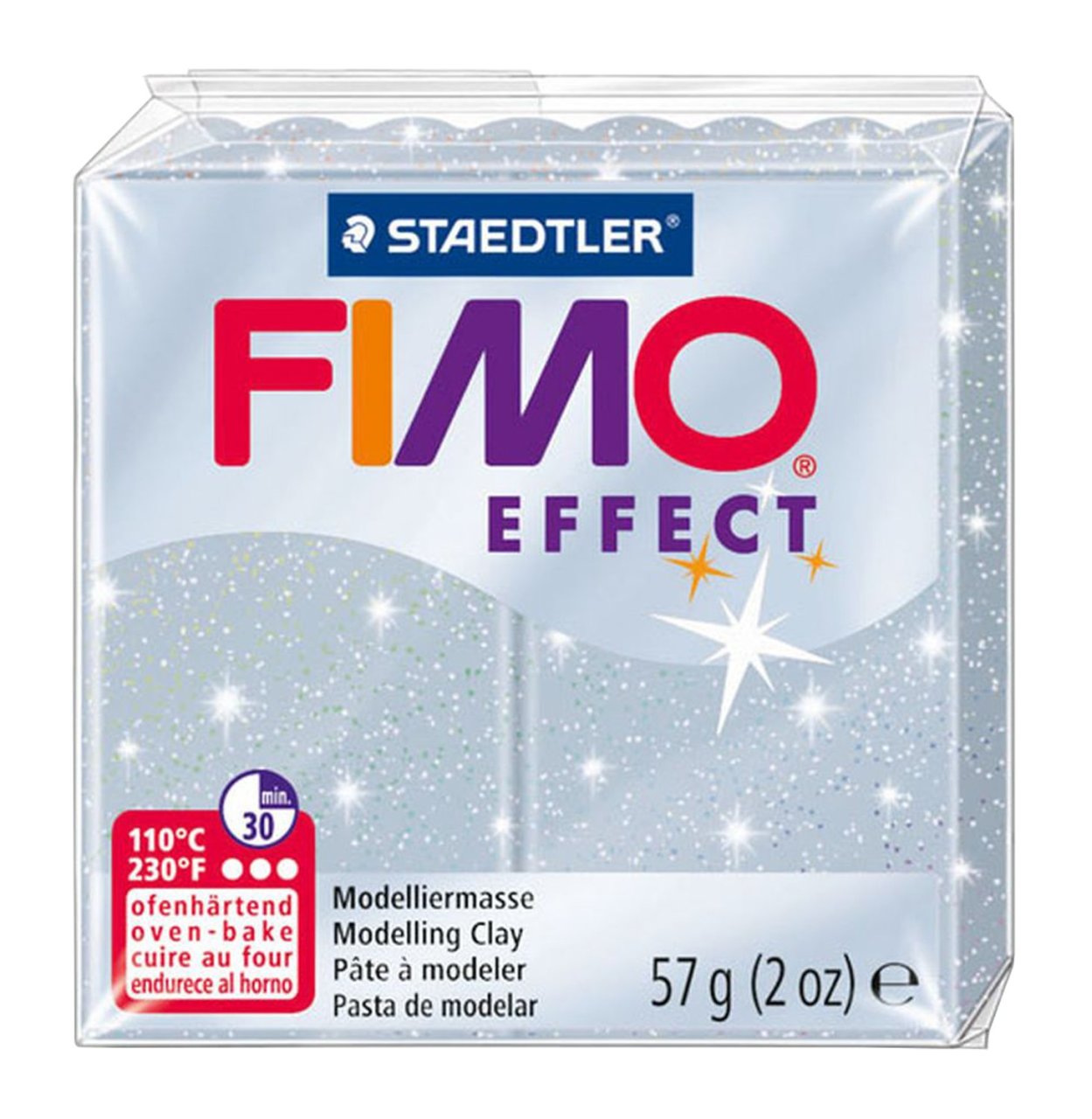 Fimo Effect Polimer Kil - Glitter Silver - 57g