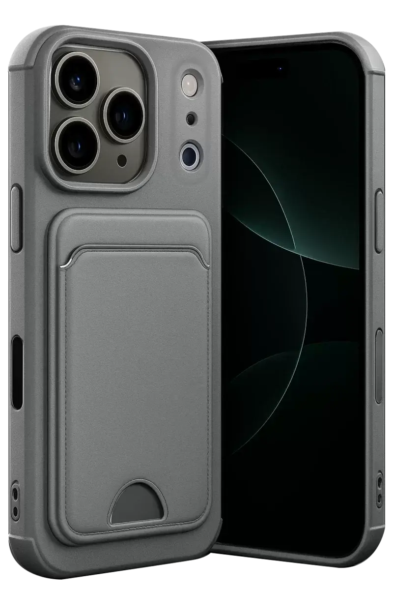 Newface Apple İphone 17 Pro Max Kelvin Kartvizitli Silikon - Gri