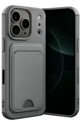 Newface Apple İphone 17 Pro Max Kelvin Kartvizitli Silikon - Gri