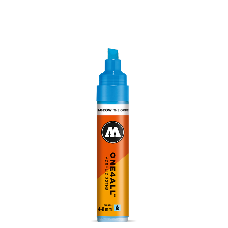 One4All, 327HS Kesik Uç Marker, 4-8mm - N:161 Shock Blue Middle