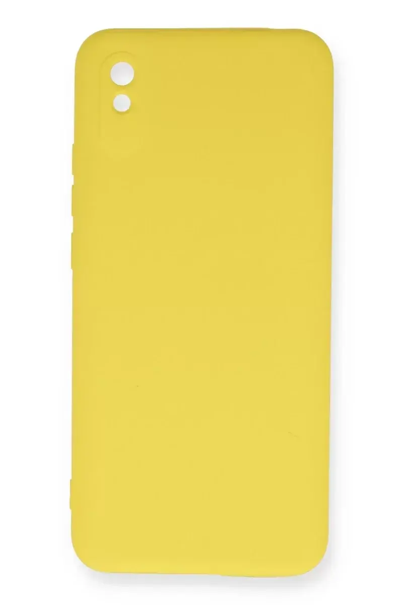 Newface Xiaomi Redmi 9a Kılıf Nano İçi Kadife Silikon - Sarı