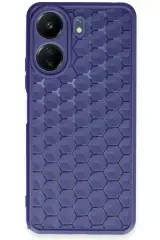 Newface Xiaomi Redmi 13c Kılıf Petek Silikon Kapak - Lacivert