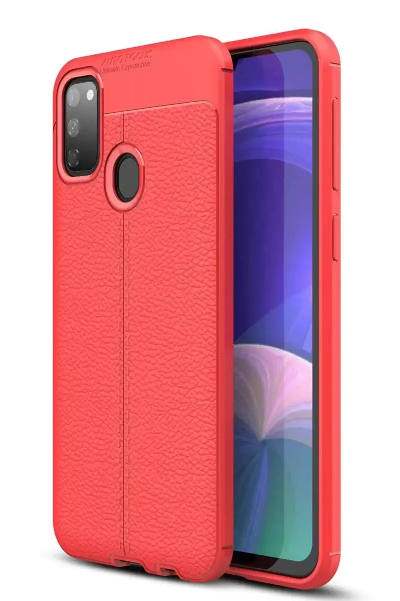 Newface Samsung Galaxy M30s Kılıf Auto Focus Kapak - Kırmızı