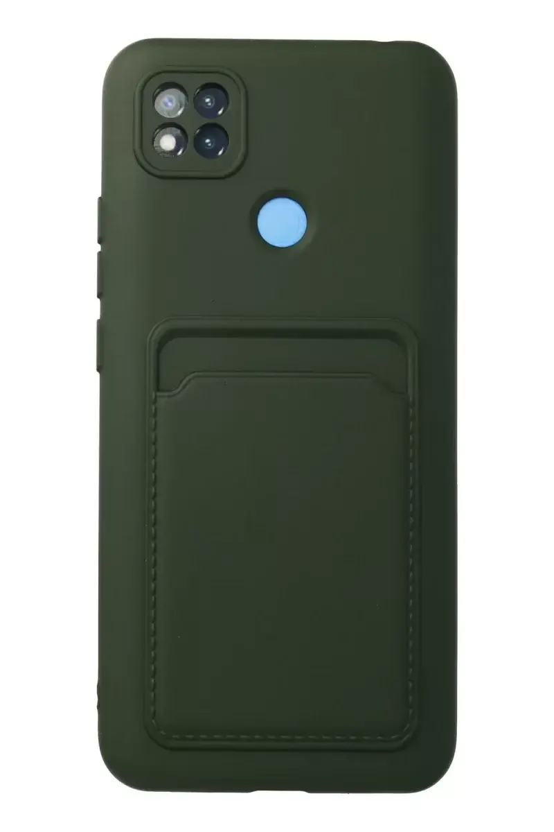 Newface Xiaomi Redmi 9c Kılıf Kelvin Kartvizitli Silikon - Koyu Yeşil