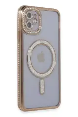 Newface Apple İphone 11 Kılıf Joke Simli Magneticsafe Kılıf - Gold
