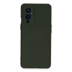 One Plus 9 Kılıf Nano İçi Kadife Silikon - Koyu Yeşil
