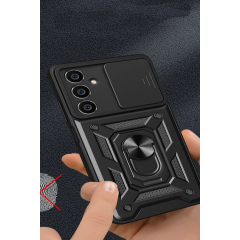 Samsung Galaxy A05 Kılıf Pars Lens Yüzüklü Silikon - Kırmızı