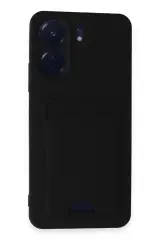 Newface Xiaomi Redmi 13c Kılıf Kelvin Kartvizitli Silikon - Siyah