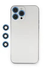 Newface İphone 12 Pro Shine Kamera Lens - Mavi
