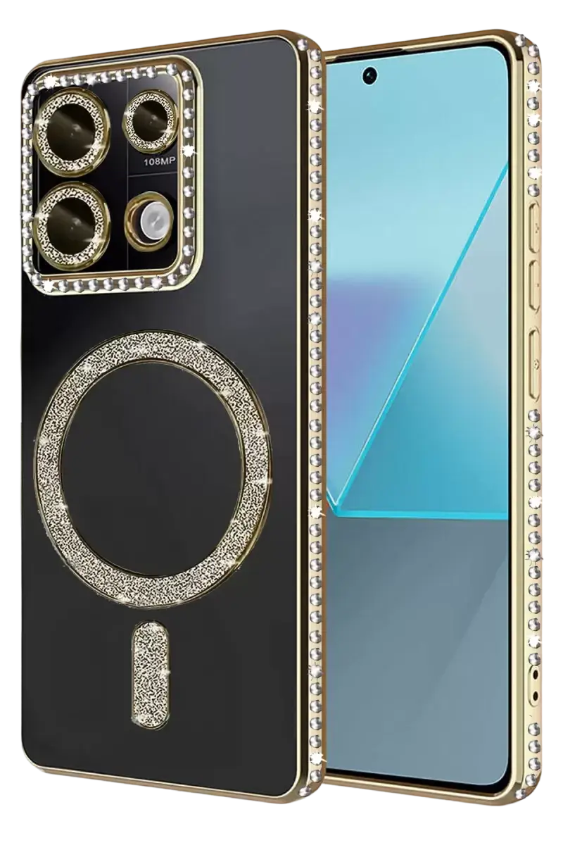 Newface Xiaomi Redmi Note 13 Pro 4g Joke Simli Magneticsafe Kılıf - Gold