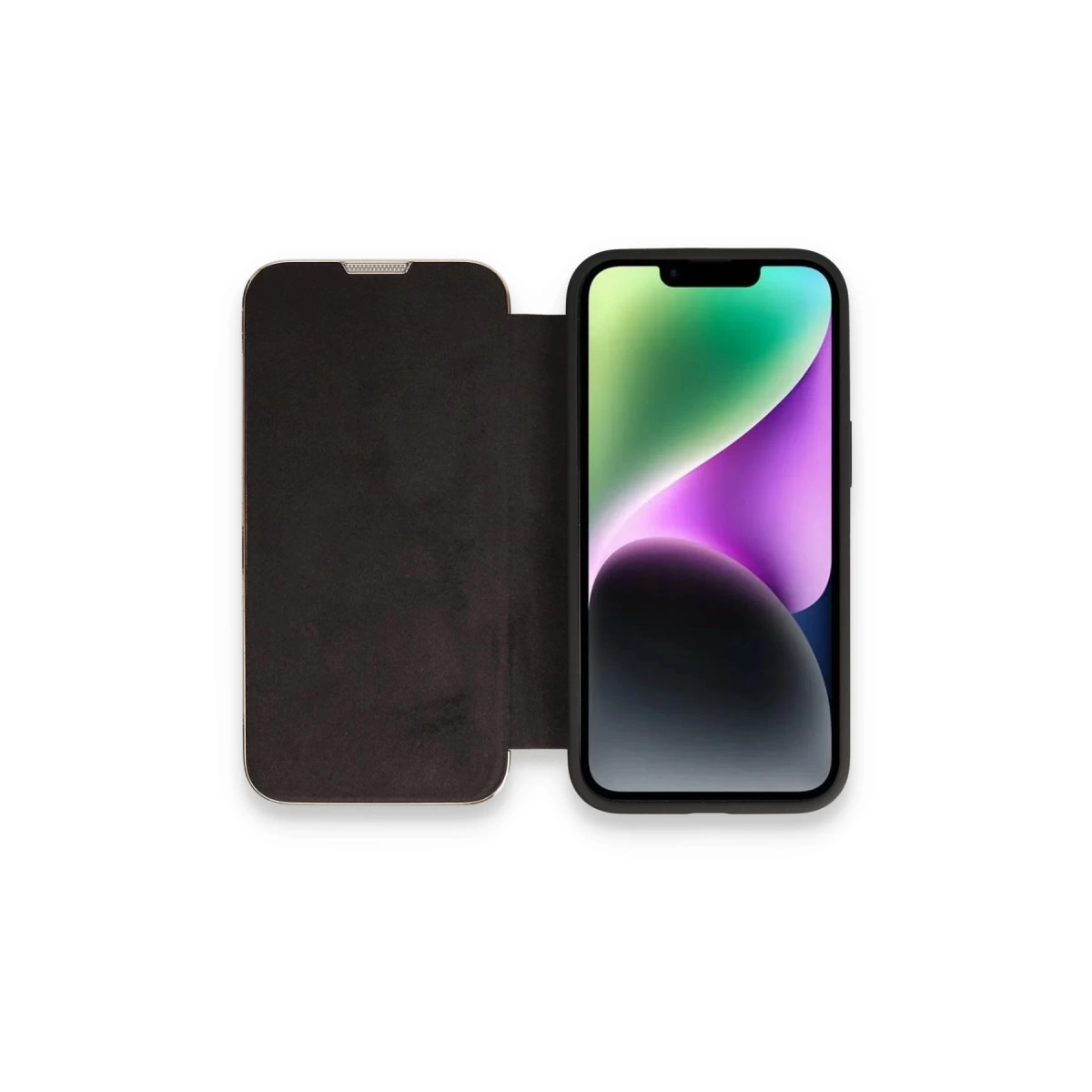 İphone 13 Pro Max Kılıf Dolpin Kapaklı - Siyah