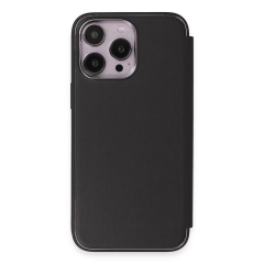 İphone 13 Pro Max Kılıf Dolpin Kapaklı - Siyah