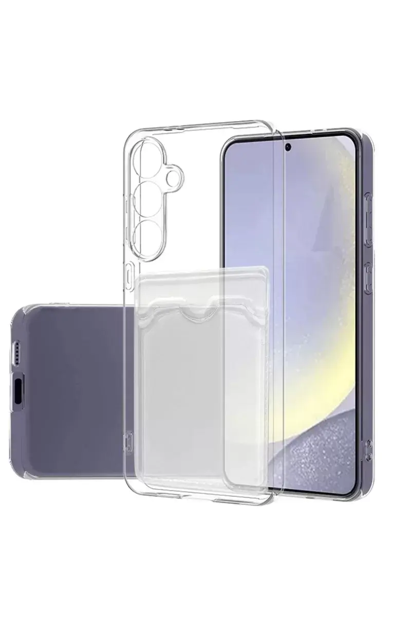 Newface Samsung Galaxy S24 Fe Kılıf Kart Şeffaf Silikon - Şeffaf