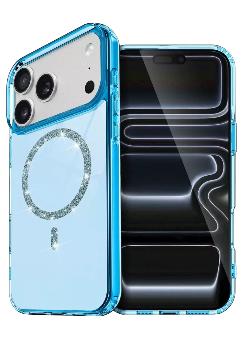 Newface Apple İphone 17 Pro Live Diamond Magsafe Kapak - Mavi